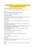 NURS 2750 FINAL EXAM REVIEW QUESTIONS WITH VERIFIED SOLUTIONS