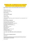 NURSING 2750 - NUTRITION EXAM 1 REVIEW QUESTIONS WITH VERIFIED SOLUTIONS