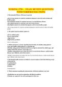 NURSING 2750 &ndash; EXAM REVIEW QUESTIONS WITH VERIFIED SOLUTIONS