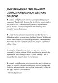 CMS FUNDAMENTALS FINAL EXAM 2026 CERTIFICATION EVALUATION QUESTIONS SOLUTIONS