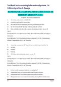 TEST BANK FOR ACCOUNTING INFORMATION SYSTEM 1ST EDITION BY ARLINE SAVAGE A&plus;