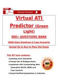     Virtual ATI  Predictor &lpar;Green Light&rpar; 900&plus; QUESTIONS BANK &lpar;NGN-Style Questions & Case Scenario&rpar; Actual Qs & Ans to Pass the Exam