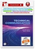 Test Bank for Technical Communication&comma; 16th Edition by John M&period; Lannon &vert; Chapters 1&ndash;24 &vert; Verified Q&A