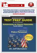 Test Bank for Supervision of Police Personnel&comma; 10th Edition &lpar;2024&rpar; by Nathan F&period; Iannone &vert; All Chapters &vert; Verified Q&A