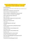 VASCULAR INTERVENTION ACTUAL EXAM QUESTIONS WITH VERIFIED ANSWERS