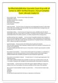 Certified Rehabilitation Counselor Exam Prep with all Correct & 100&percnt; Verified Answers &vert;Actual Complete Exam &vert;Already Graded A&plus;