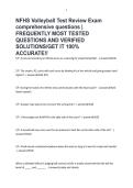 NFHS Volleyball Test Review Exam comprehensive questions &vert; FREQUENTLY MOST TESTED QUESTIONS AND VERIFIED SOLUTIONS&sol;GET IT 100&percnt; ACCURATE&excl;&excl;