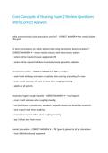 Core Concepts of Nursing Exam 2 Review Questions With Correct Answers 