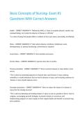 Basic Concepts of Nursing- Exam -1 Questions With Correct Answers