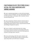 CMS PHARMACOLOGY PROCTORED EXAM 2 ACTUAL TEST 2026 QUESTIONS WITH VERIFIED ANSWERS