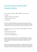 Contract Law Exam Questions With Complete Solutions&period;