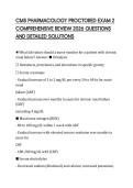 CMS PHARMACOLOGY PROCTORED EXAM 2 COMPREHENSIVE REVIEW 2026 QUESTIONS AND DETAILED SOLUTIONS