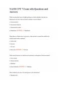 NASM CPT 7 Exam with Questions and Answers