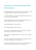 Contract Law - Final Exam Questions With Correct Answers&period;