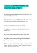 ALCOHOL EXAM PREP QUESTIONS AND SOLUTIONS 2026 GRADED A&plus;