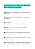 ALCOHOL PRACTICE EXAM 2026 QUESTIONS WITH SOLUTIONS GRADED A&plus;