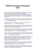 MGMT 201 Principles of Management Exam Questions with correct Answers &vert; graded A