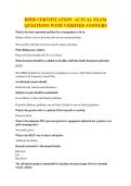 RPHS CERTIFICATION ACTUAL EXAM QUESTIONS WITH VERIFIED ANSWERS