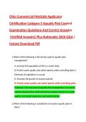 Ohio Commercial Pesticide Applicator Exam 2026 &vert; Category 5 Aquatic Pest Control &vert; Verified Questions&comma; Correct Answers & Rationales &vert; Instant PDF Download
