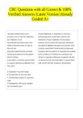 CRC Questions with all Correct & 100&percnt; Verified Answers &vert;Latest Version &vert;Already Graded A&plus; 