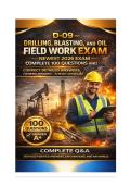 D-09 &ndash; DRILLING&comma; BLASTING&comma; AND OIL FIELD WORK EXAM NEWEST 2026 EXAM COMPLETE 100 QUESTIONS AND CORRECT DETAILED ANSWERS &lpar;VERIFIED ANSWERS&rpar; &vert;ALREADY GRADED A&plus;
