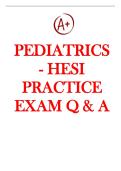 PEDIATRICS- HESI PRACTICE EXAM Q & A