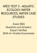 APES Test 3&colon; Aquatic Ecology & Water Resources &vert; Practice & Review