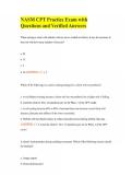 NASM CPT Practice Exam with Questions and Verified Answers