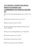 ACI CONCRETE CONSTRUCTION SPECIAL INSPECTOR STANDARDS 2026 COMPREHENSIVE TEST PAPER FULL SOLUTION SET
