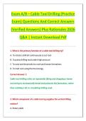 Exam A&sol;B &ndash; Cable Tool Drilling &lpar;Practice  Exam&rpar; Questions And Correct Answers  &lpar;Verified Answers&rpar; Plus Rationales 2026  Q&A &vert; Instant Download Pdf