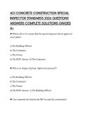 ACI CONCRETE CONSTRUCTION SPECIAL INSPECTOR STANDARDS 2026 QUESTIONS ANSWERS COMPLETE SOLUTIONS GRADED A&plus;