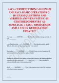 SACA CERTIFICATION C-101 EXAM AND SACA BASIC OPERATION C-101 EXAM QUESTIONS AND VERIFIED ANSWERS WITH A STUDY GUIDE EXAM&vert;C-101 CERTIFIED INDUSTRY 4&period;0 ASSOCIATE 1-BASIC OPERATIONS CHAPTER 4 EXAM LATEST UPDATE 2026 A&plus; GRADED