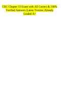 CRC Chapter 13 Exam with All Correct & 100&percnt; Verified Answers &vert;Latest Version &vert;Already Graded A&plus; 