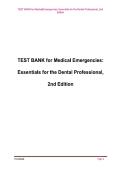 Test Bank for Medical Emergencies&colon; Essentials for the Dental Professional &lpar;2nd Edition&rpar; by Ellen B&period; Grimes