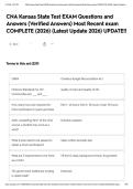 CNA Kansas State Test EXAM Questions and Answers &lpar;Verified Answers&rpar; Most Recent exam COMPLETE &lpar;2026&rpar; &lpar;Latest Update 2026&rpar; UPDATE&excl;&excl;