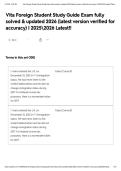 Vita Foreign Student Study Guide Exam fully solved & updated 2026 &lpar;latest version verified for accuracy&rpar; &vert; 20252026 Latest&excl;&excl;