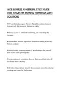 AICE BUSINESS AS GENERAL STUDY GUIDE 2026 COMPLETE REVISION QUESTIONS WITH SOLUTIONS