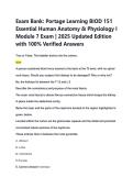 Exam Bank&colon; Portage Learning BIOD 151  Essential Human Anatomy & Physiology I  Module 7 Exam &vert; 2025 Updated Edition  with 100&percnt; Verified Answers 