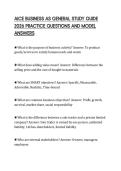 AICE BUSINESS AS GENERAL STUDY GUIDE 2026 PRACTICE QUESTIONS AND MODEL ANSWERS
