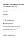 AMEDD DCC STUDY GUIDE 2026 QUESTIONS WITH COMPLETE SOLUTIONS