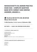 MASSACHUSETTS OIL BURNER PRACTICE  EXAM 2026 &ndash; COMPLETE QUESTION  BANK WITH CORRECT AND VERIFIED  ANSWERS&comma; GRADED A&plus;