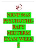 NRNP 6645 PSYCHOTHERAPY MIDTERM EXAM WEEK 6