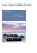 Instructor&rsquo;s Manual & Test Bank for Foundations of Group Counseling &lpar;Merrill Counseling&rpar;&comma; 1st Edition &vert; Capuzzi & Stauffer &vert; Latest Update 2026 &vert; Study Guide PDF