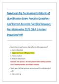 Provincial Rig Technician Certificate of  Qualification Exam Practice Questions  And Correct Answers &lpar;Verified Answers&rpar;  Plus Rationales 2026 Q&A &vert; Instant  Download Pdf 