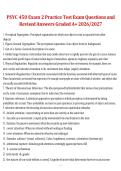 PSYC 450 2026&sol;2027 &ndash; Exam 2 Practice Test Questions with Revised Answers