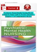 Psychiatric-Mental Health Nursing 8th Ed&period; &lpar;Videbeck&rpar; Study Guide & Practice Questions &vert; Chapters 1&ndash;24 Comprehensive Review