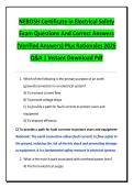 NEBOSH Certificate in Electrical Safety  Exam Questions And Correct Answers  &lpar;Verified Answers&rpar; Plus Rationales 2026  Q&A &vert; Instant Download Pdf 