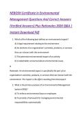 NEBOSH Certificate in Environmental  Management Questions And Correct Answers  &lpar;Verified Answers&rpar; Plus Rationales 2026 Q&A &vert;  Instant Download Pdf 
