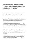 COGNITIVE NEUROSCIENCE ASSESSMENT TEST BANK FOR GAZZANIGA&rsquo;S THE BIOLOGY OF THE MIND FIFTH EDITION