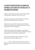 COGNITIVE NEUROSCIENCE EXAMINATION MATERIALS TEST BANK FOR THE BIOLOGY OF THE MIND FIFTH EDITION